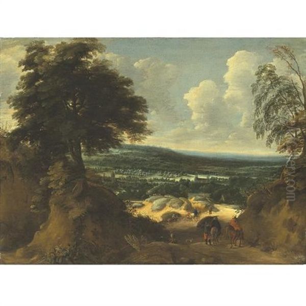 Landscape In Flanders Oil Painting by Jacques d' Arthois