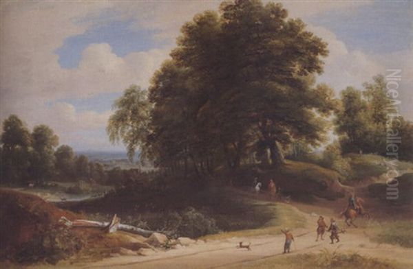 Aufbruch Zur Falkenjagd Oil Painting by Jacques d' Arthois