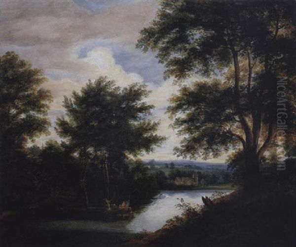 Flusslandschaft Mit Bewaldeten Ufern Oil Painting by Jacques d' Arthois