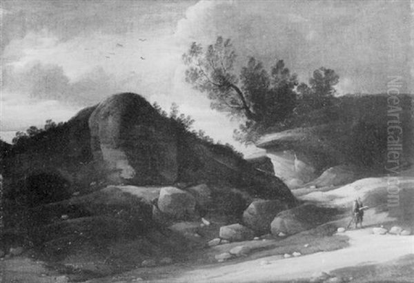 Paysage Avec Ermite Sur Un Chemin Creux by Jacques d' Arthois