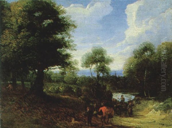 Bewaldete Landschaft Mit Figuren Oil Painting by Jacques d' Arthois