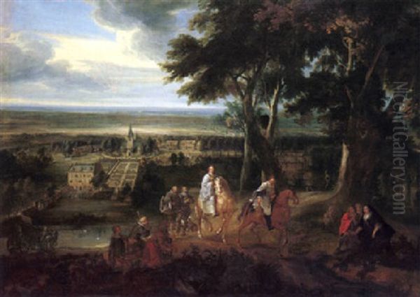 Rudolf Of Hapsburg Lending His Horse To A Priest Carring The Holy Sacrament Oil Painting by Jacques d' Arthois