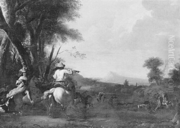 Scene De Chasse A Courre Oil Painting by Jacques d' Arthois