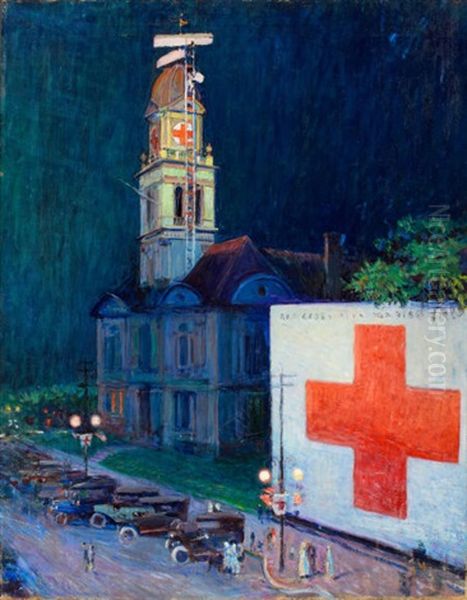 The Red Cross Church, Wwi Oil Painting by Stanley Massey Arthurs