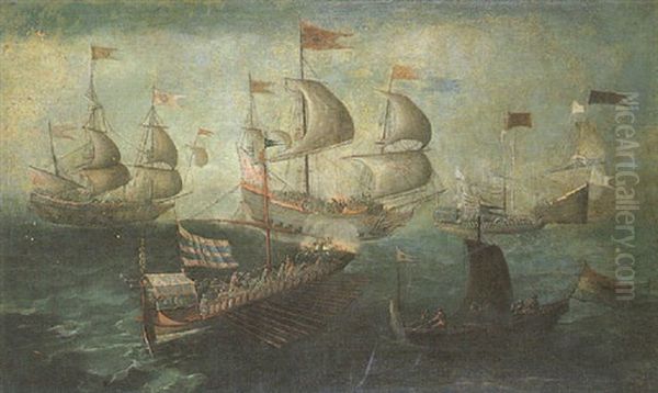 La Bataille De Lepante Oil Painting by Andries van Artvelt (Ertvelt)