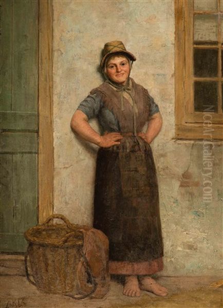 The Proud Fisherman's Wife Oil Painting by David Adolf Constant Artz