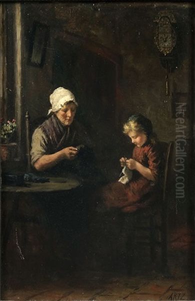 Oma's Helper Oil Painting by David Adolf Constant Artz