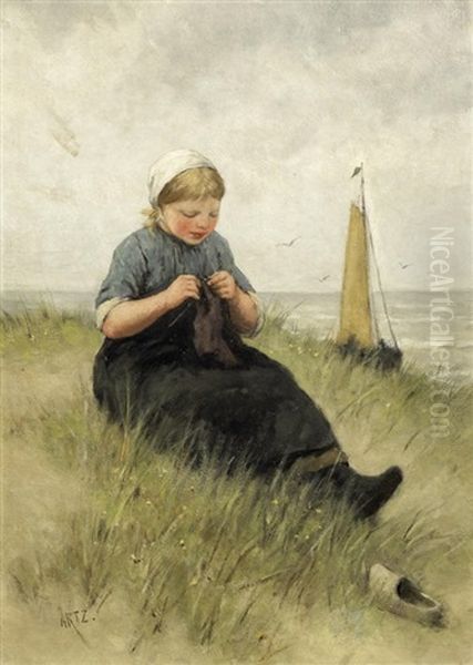 On The Dunes Oil Painting by David Adolf Constant Artz