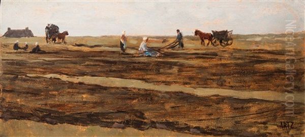 Working The Land Oil Painting by David Adolf Constant Artz