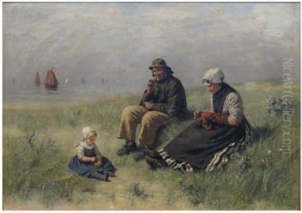 Leisure Moments Oil Painting by David Adolf Constant Artz