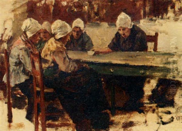 Peasant Women Oil Painting by David Adolf Constant Artz