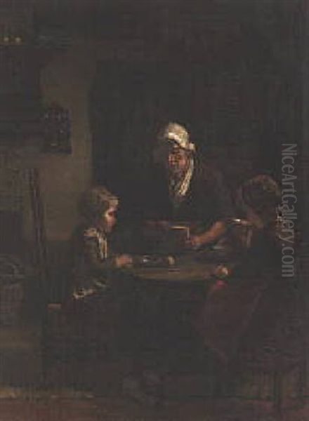 The Midday Meal Oil Painting by David Adolf Constant Artz