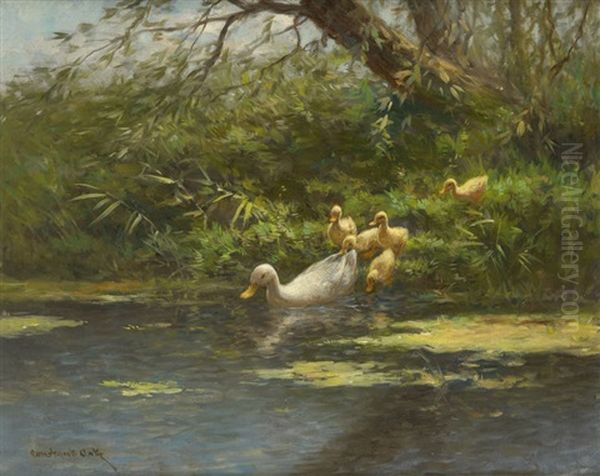 La Mare Aux Canards Oil Painting by David Adolph Constant Artz