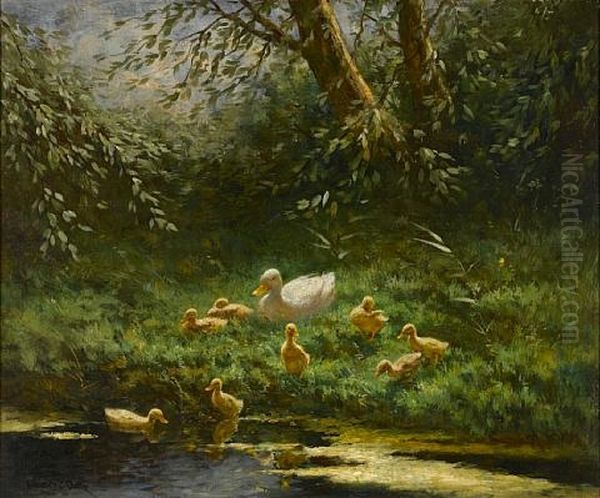 An Inquisitive Swim Oil Painting by David Adolph Constant Artz