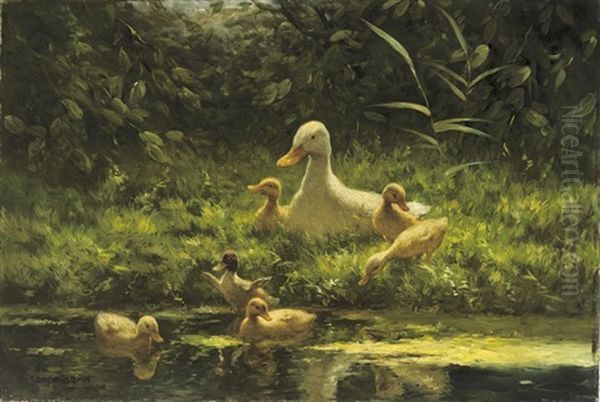 The First Swim Oil Painting by David Adolph Constant Artz