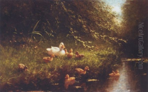 The First Swim Oil Painting by David Adolph Constant Artz