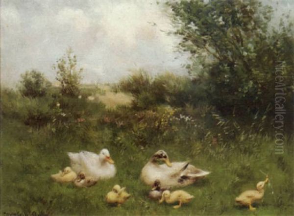 Ducks In The Dunes Oil Painting by David Adolph Constant Artz