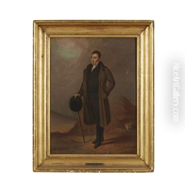 Portrait Of The Marquis De Lafayette  In Civilian Dress Oil Painting by Henry Ary