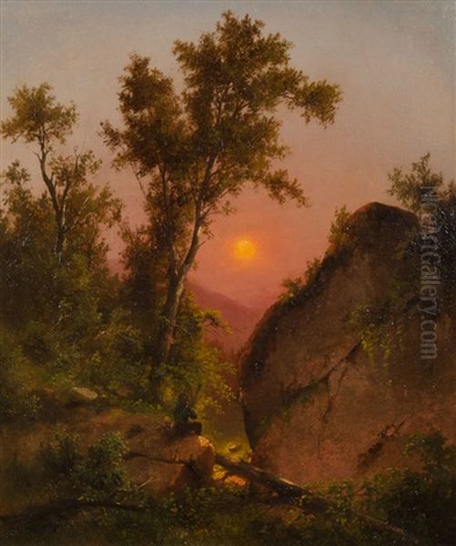 View From The Bluff, Sunset Oil Painting by Henry Ary