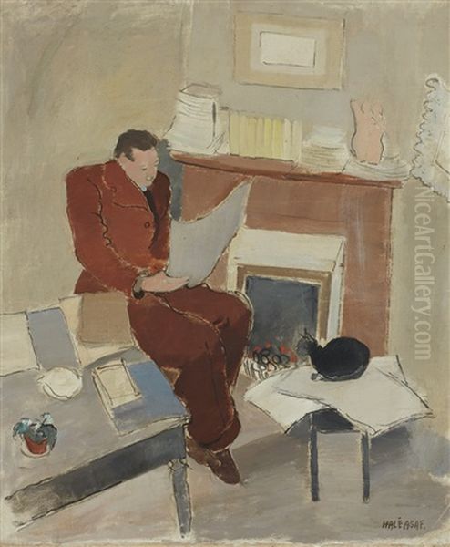 La Lecture Au Coin Du Feu Oil Painting by Hale Asaf