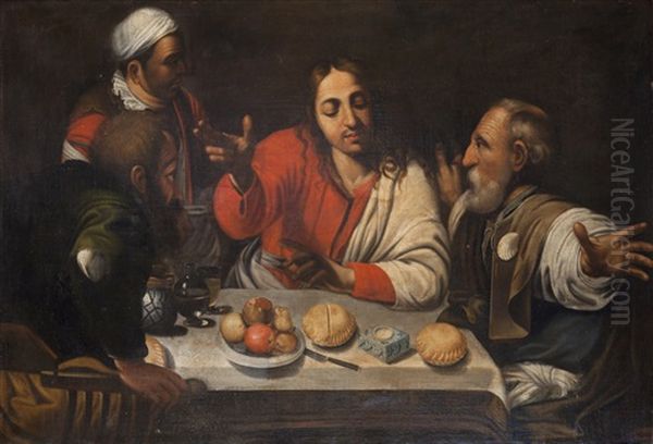 Cena In Emmaus Oil Painting by Pietro d' Asaro