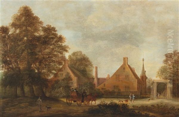 A Village Road Oil Painting by Pieter Jansz van Asch