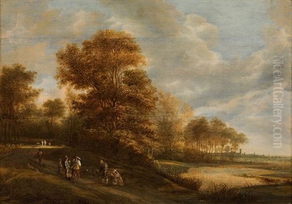 Forest Landscape With Ramblers Oil Painting by Pieter Jansz van Asch