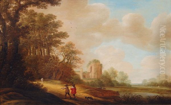 Ideal Landscape With Ruins Of A Church Oil Painting by Pieter Jansz van Asch