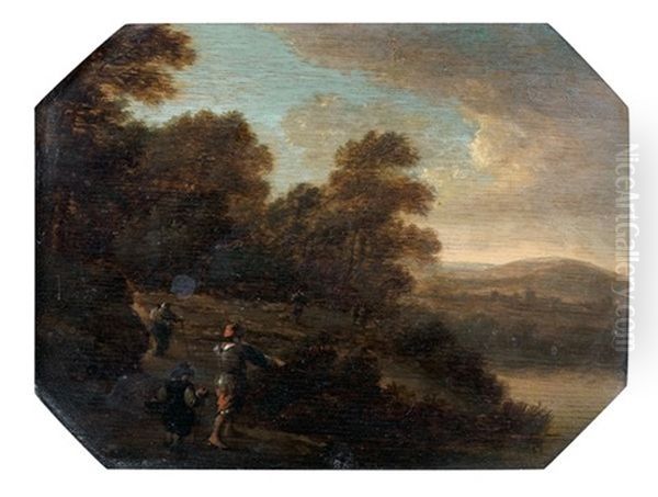 Promeneurs Dans Un Paysage De Riviere Oil Painting by Pieter Jansz van Asch