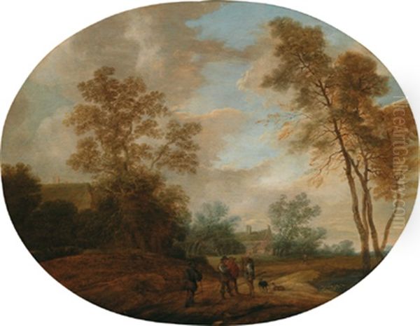 Gehoft Mit Reisenden Oil Painting by Pieter Jansz van Asch