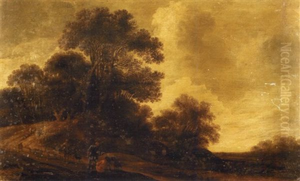 Paysage Boise Anime De Promeneurs Oil Painting by Pieter Jansz van Asch