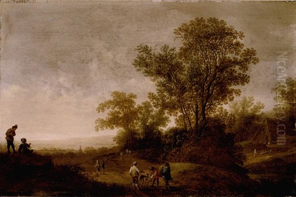 A River Landscape With A Hawking Party Oil Painting by Pieter Jansz van Asch