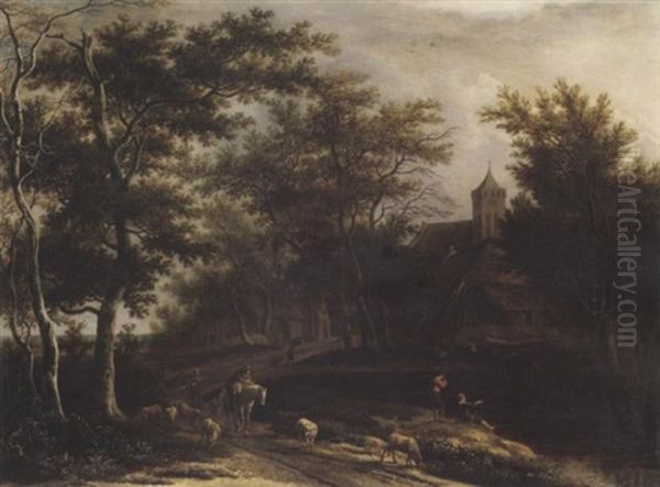 Landschaft Mit Hirten Und Fischern Oil Painting by Pieter Jansz van Asch