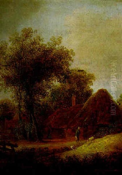 Landscape With A Farmhouse And A Shepherd Oil Painting by Pieter Jansz van Asch