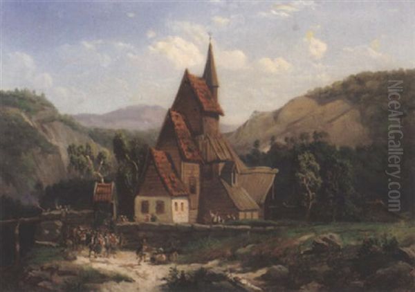 Nosk Hoytidsfest Oil Painting by Ernst Aschenbach