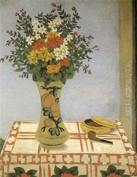 Vase Of Flowers Oil Painting by Georges Ascher