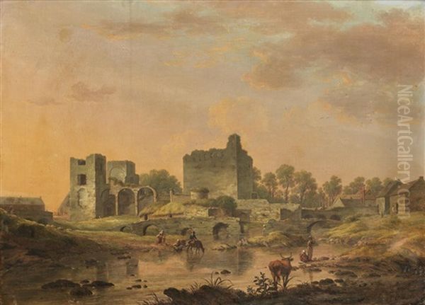 Views Of Maynooth Castle (2) Oil Painting by William Ashford