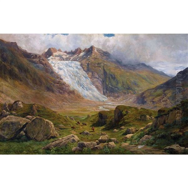 Glacier Du Rhone Oil Painting by Federico Ashton