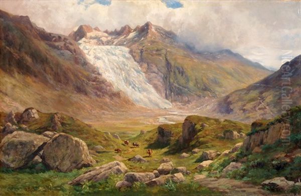 Glacier Du Rhone Oil Painting by Federico Ashton