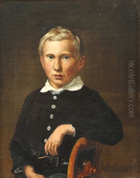 Gutteportrett Oil Painting by Anders Monsen Askevold