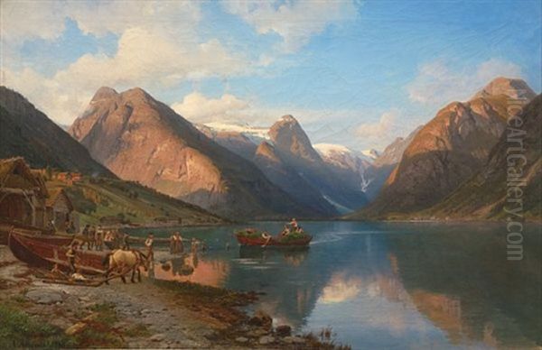 Vestlandsfjord Oil Painting by Anders Monsen Askevold