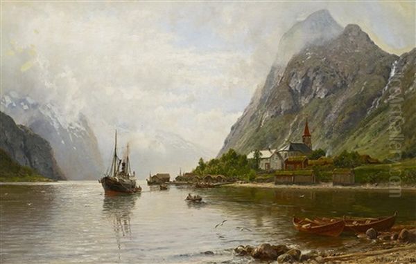 Krichdorf Am Fjord Oil Painting by Anders Monsen Askevold