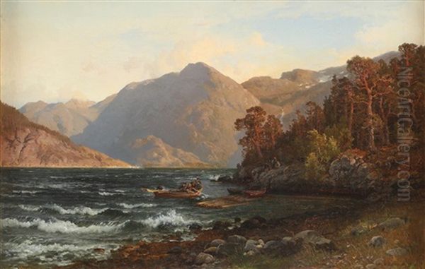 Tommerflotere Oil Painting by Anders Monsen Askevold