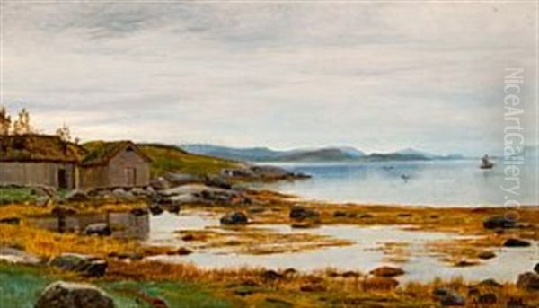 Parti Fra Stromsnes I Sondfjord Oil Painting by Anders Monsen Askevold