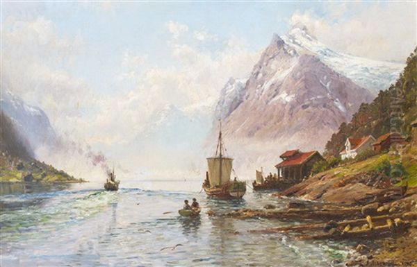 Motiv Vom Sognefjord Oil Painting by Anders Monsen Askevold