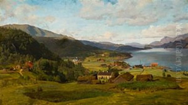 Landskap Fra Dale Oil Painting by Anders Monsen Askevold