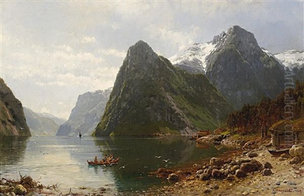 Am Norwegischen Fjord Oil Painting by Anders Monsen Askevold