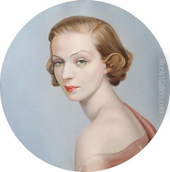 Portrait Of Gertrude Lawrence Oil Painting by William Acton