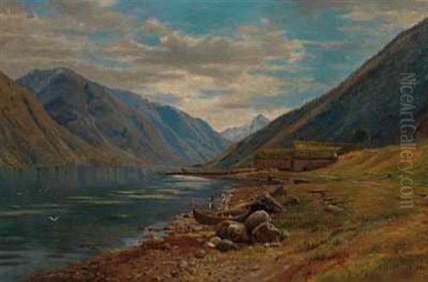 Vestlandsfjord Oil Painting by Anders Monsen Askevold