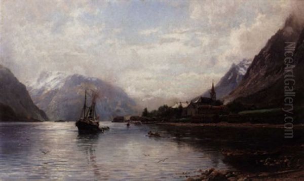 Vestlandsfjord Oil Painting by Anders Monsen Askevold